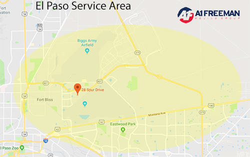 A-1 Freeman El Paso Service Area Map